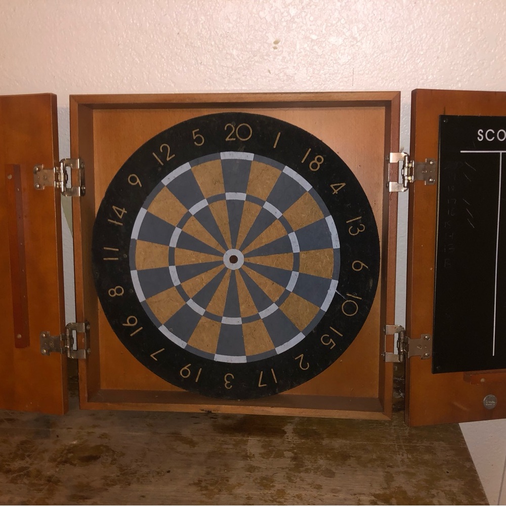 Michael Graves Black and Brown Dartboard Cabinet